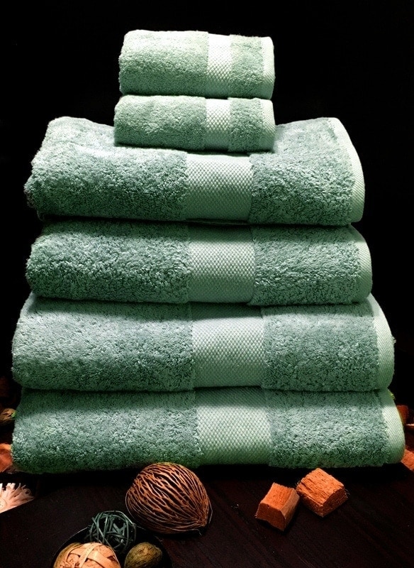 Blossom Green Towels Set 6pcs 1 Set med 6 Handdukar - Blossom Green 100% Egyptiska bomullshanddukar